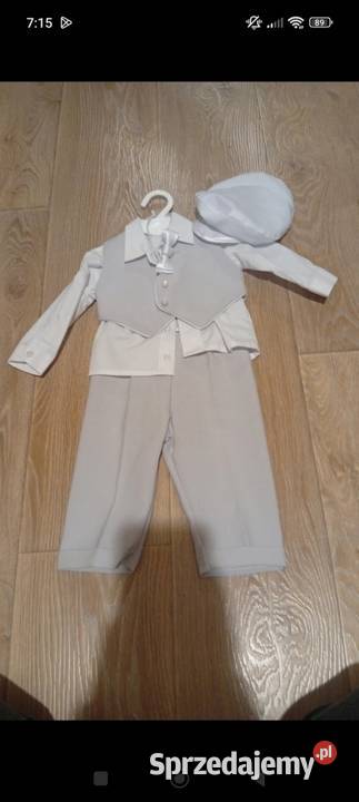 Ubranko do chrztu szary/srebrny sprzedam