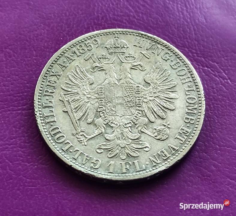 Moneta 1 FLOREN 1859 A AUSTRIA Srebro Rzadkość Pruszków sprzedam