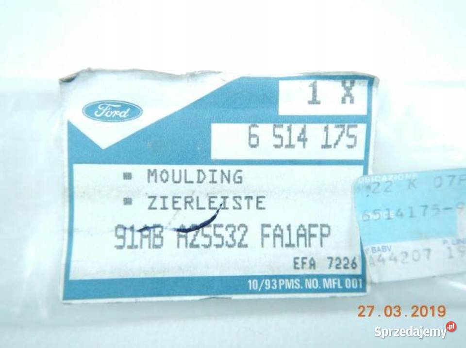 LISTWA DRZWI PRAWY TYŁ FORD ESCORT ORION 9095