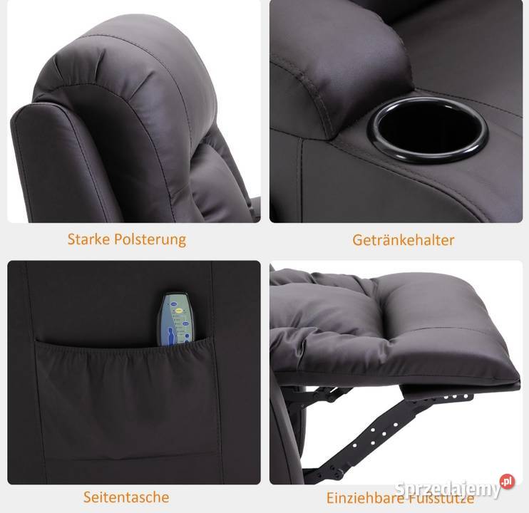 Fotel z masażem z funkcją ogrzewania Brzesko