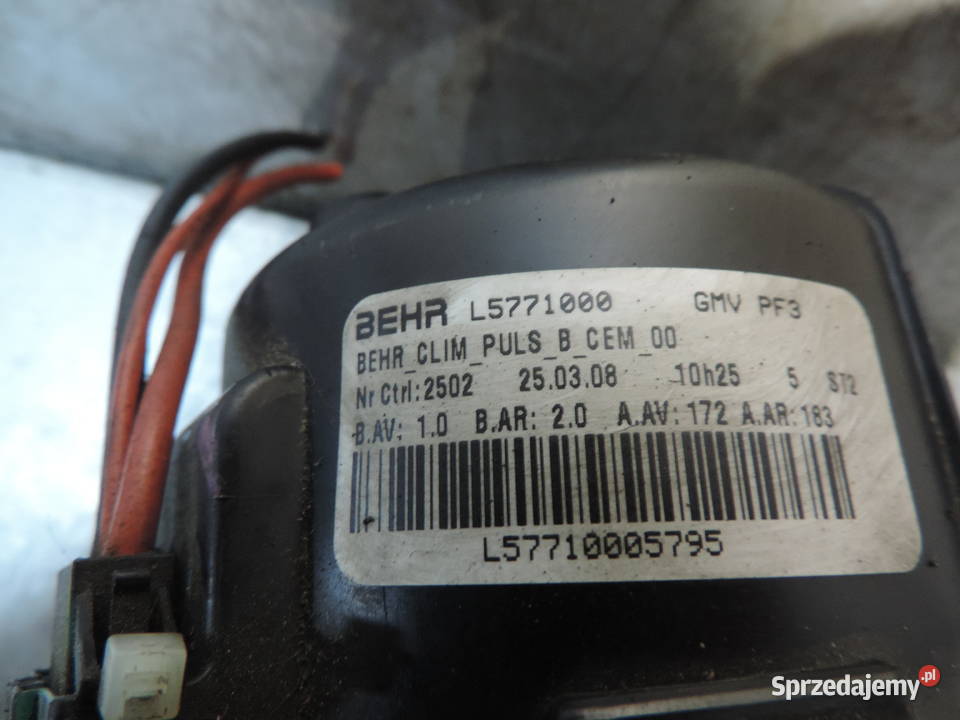 WENTYLATOR DMUCHAWA CITROEN PEUGEOT 407 L5771000 Nowy Sącz