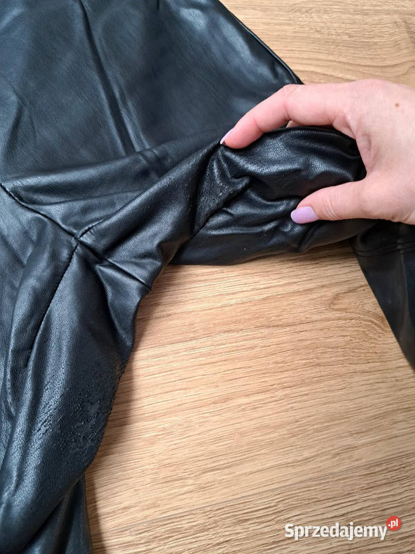 Czarne spodnie ze skóry ekologicznej Orsay Trąbki Wielkie sprzedam