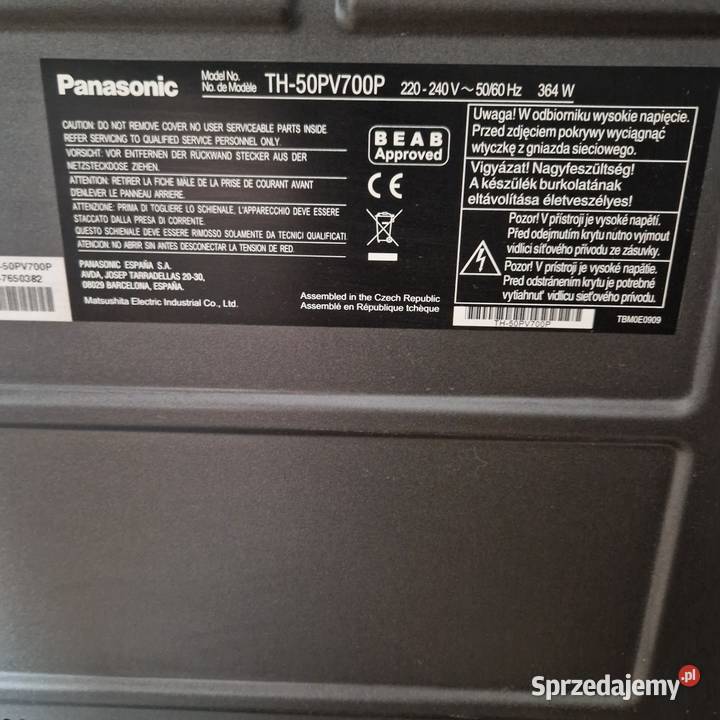 Telewizor Plazmowy konesera TH50PV700P dodatek Telewizory Bielsko-Biała