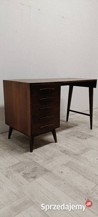 biurko PRL patyczak dwustronne z szufladami Radomsko