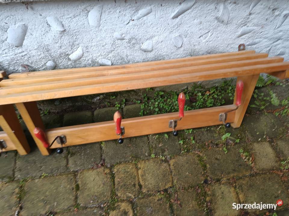 dwa wieszaki drewniane Wyposażenie wnętrz Łódź