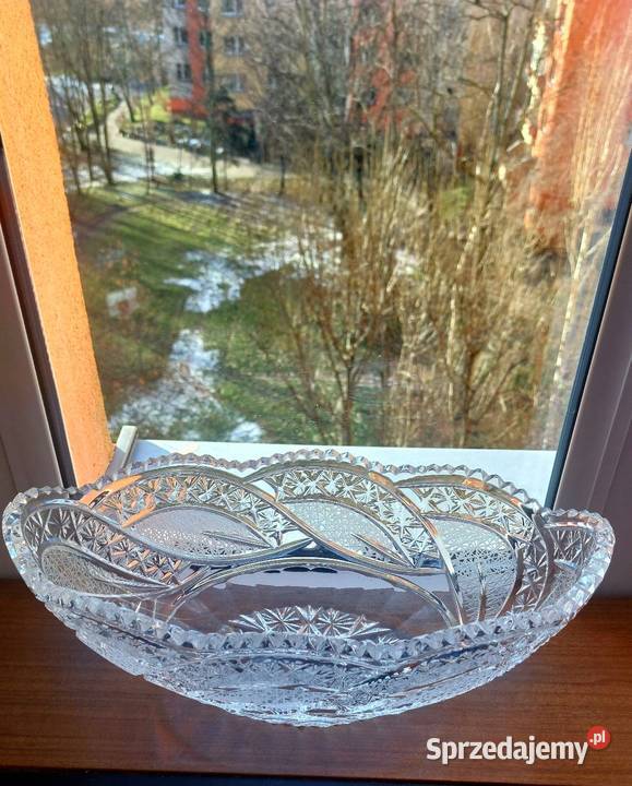 Piękna duża gondola kryształowa PRL Antyki