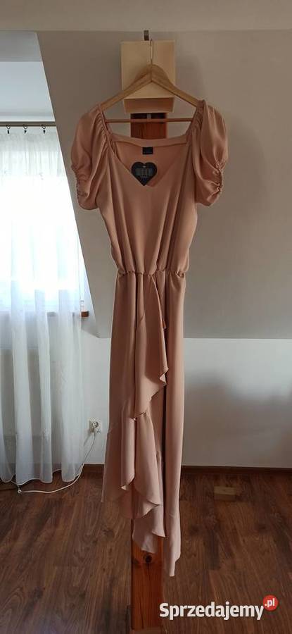 Nowa sukienka jasny pudrowy róż rozmiar L Bella Rozmiar 40(L) Brzechów