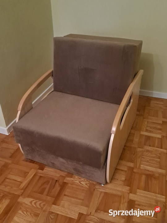 Amerykanka Fotel Rozkładany Sofa Ciemno Beżowa Warszawa