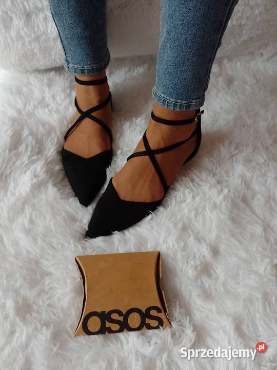 40 ASOS Design Czarne zmysłowe Baleriny z