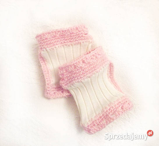 ecru mitenki dziewczynki pastelowe mitenki Białystok