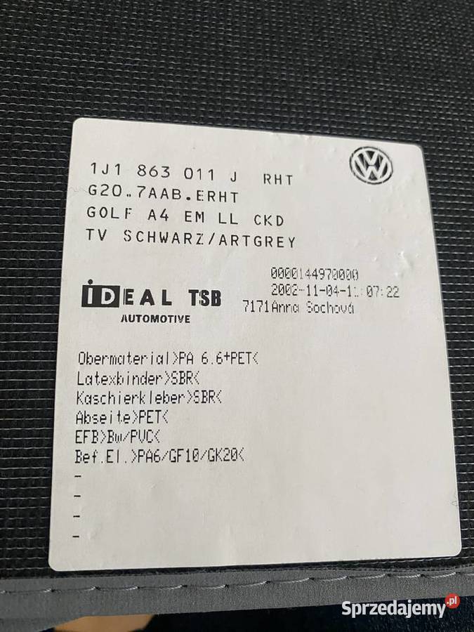 Komplet dywaniki Volkswagen Golf GTI Krosno sprzedam