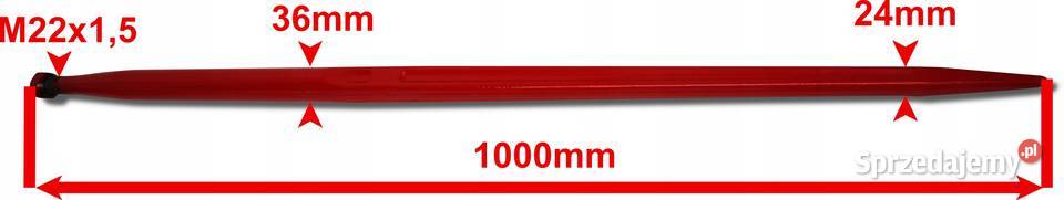 8x Prosty ZĄB ŁADOWACZA 1000 mm Chwytaka Solec Kujawski