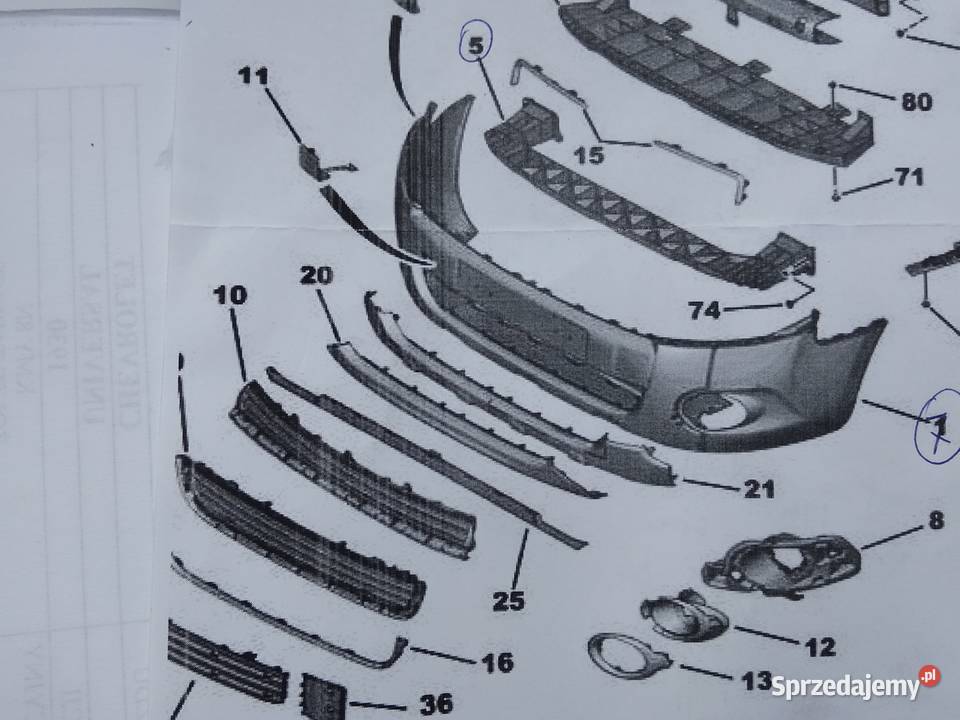 Zderzak przedni Berlingo 3 201415 r Z ledami Rok produkcji 2014 Dobczyce sprzedam