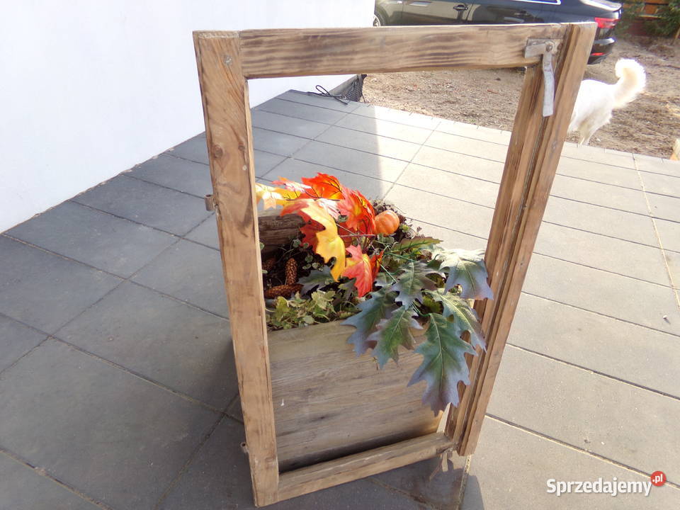 Rama okienna lustro aranżacja wnętrz retro 93x54