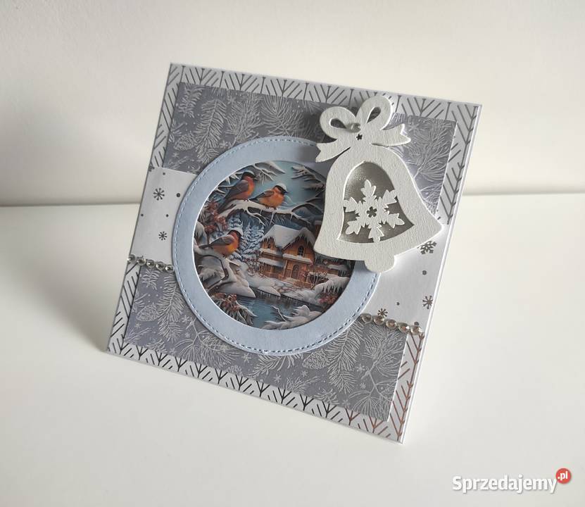 Kartka bożonarodzeniowa ręcznie robiona zimowa Łódź