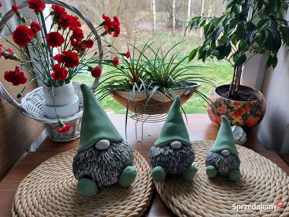komplet krasnali brodacze gipsowe gnom komplet 3 Wrocław
