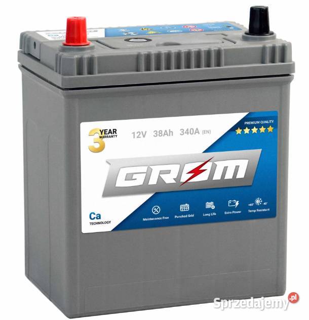 Akumulator GROM Premium 38Ah 340A EN Japan PRAWY osobowe Pruszków