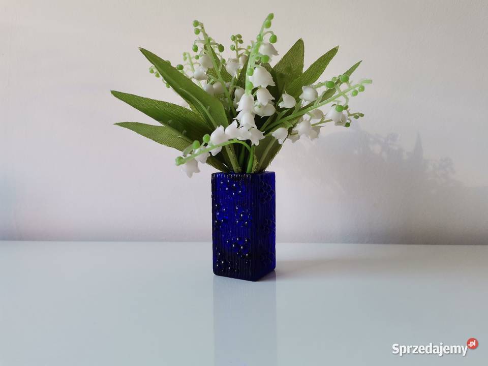 Stary mały niebieski wazon szkło kobaltowe Katowice sprzedam