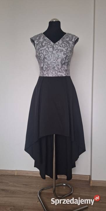 Piękna długa asymetryczna sukienka z cekinami małopolskie Kraków sprzedam