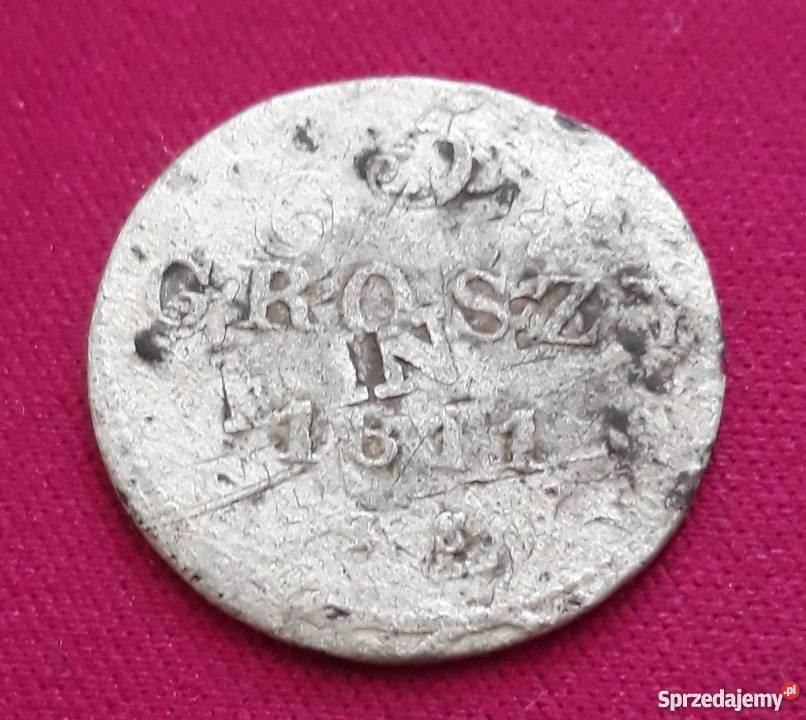 RZADKOŚĆR 45 GROSZY1811 rJS przebitka z 124 Numizmatyka Numizmatyka Konin