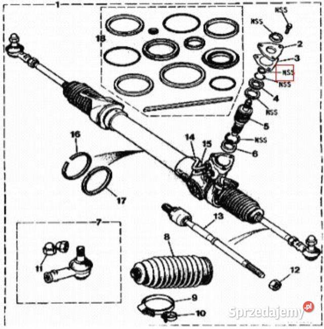 USZCZELKA PRZEKŁADNI KIEROWNICZEJ JAGUAR XJ6