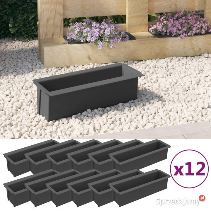 Doniczki do palet 12 szare 36x135x95 PP WM318302 Warszawa