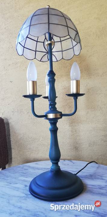 Lampa stylowa stołowa nocna z kloszem z masy Garwolin