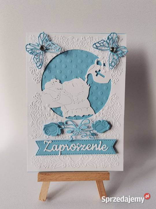 ZAPROSZENIA CHRZEST ŚWIĘTY CHŁOPIEC NA PODUSZCE Poznań