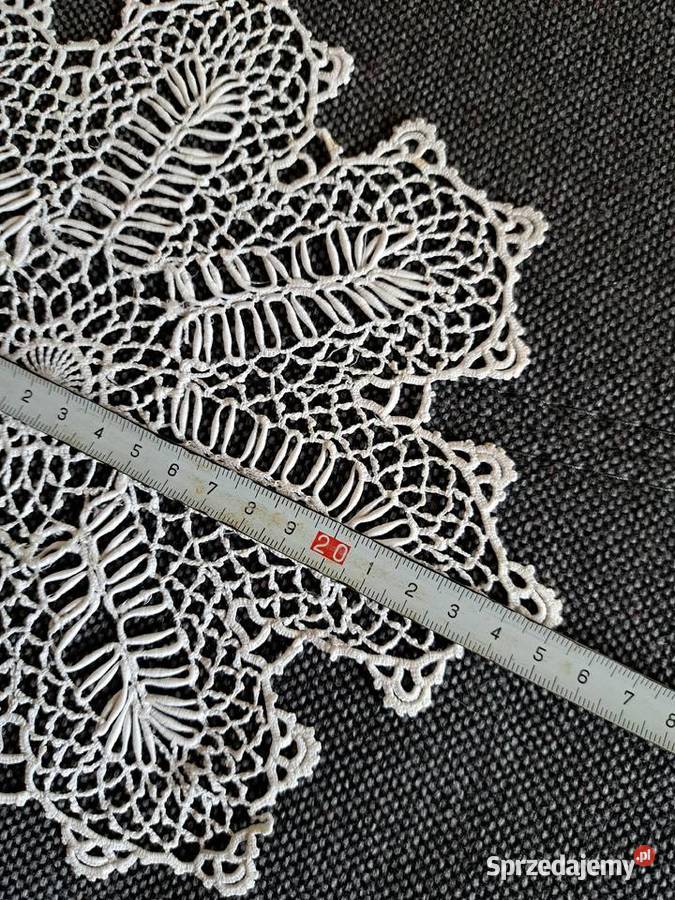 Stara mała bawełniana serwetka gwiazdka szydełko Dom i Ogród