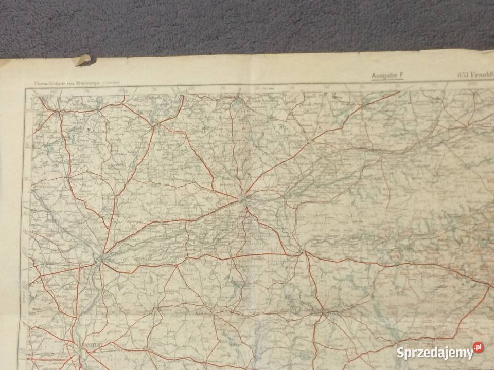 462 Niemiecka Mapa FrankfurtOder I Na Wschód Szczecin