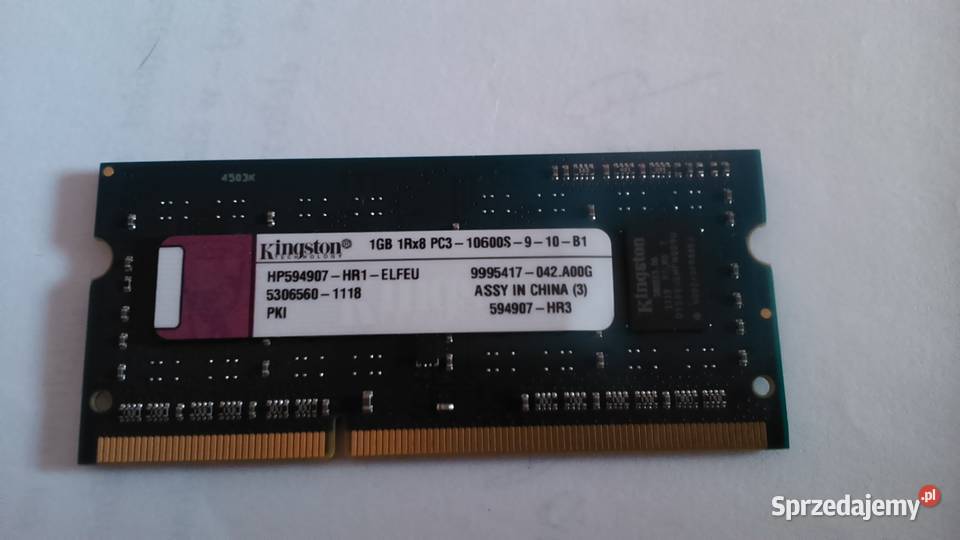 Pamięć Kingston 1GB PC3 10600S910B1 Kraków sprzedam