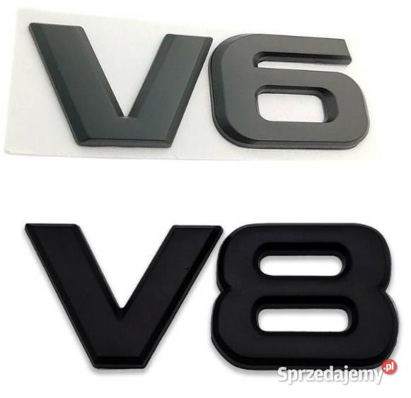 NOWY emblemat V6 V8 czarny kolor znaczek logo Motoryzacja sprzedam