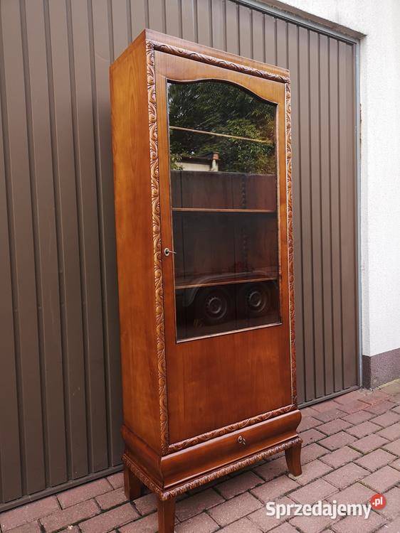 Witryna Biblioteka Słupek ArtDeco Stara Antyk Meble Swarzędz