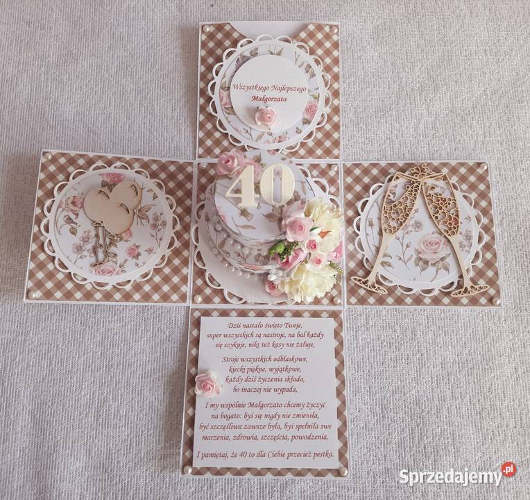 Prezent na urodziny Exploding Box Scrapbooking Włóki