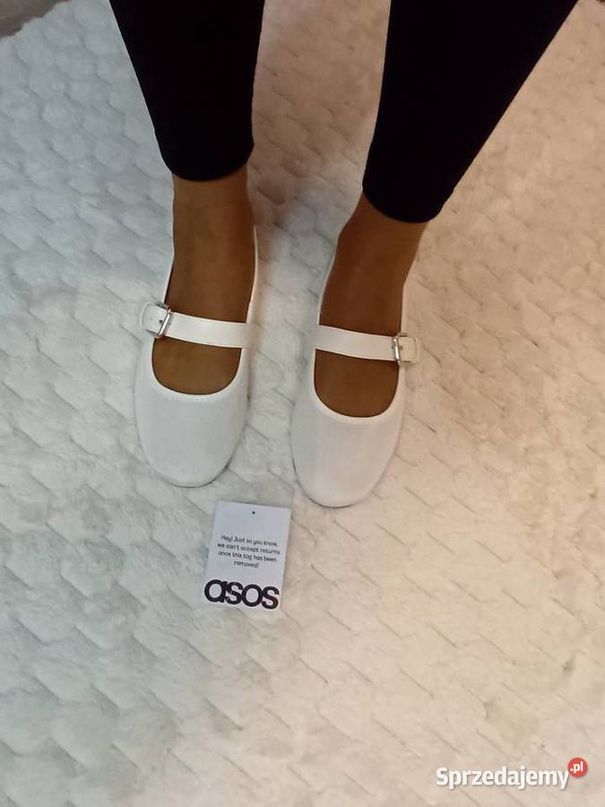 41 Asos Design Białe baleriny z Londynu Nowe Damskie Kraków