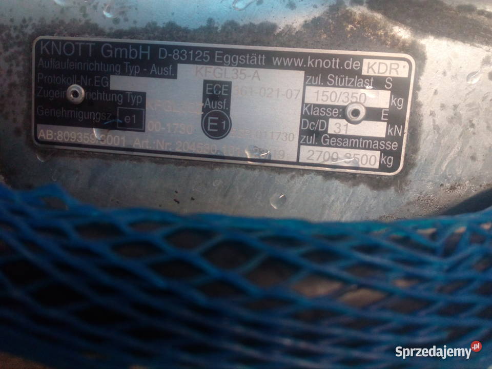 Zaczep z hamulcem najazdowym Knott 3500 t Humbaur sprzedam