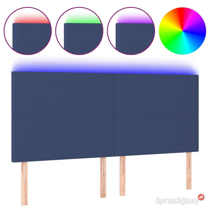Zagłówek do łóżka z LED niebieski 180x5x118128 mazowieckie Warszawa