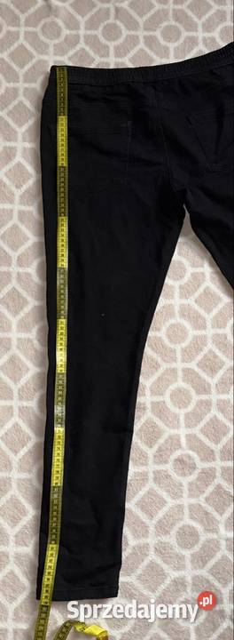 Czarne spodnie z gumką w pasie bawełna poliester