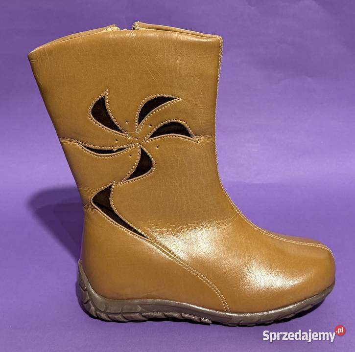 Beżowe ocieplane dziewczęce kozaki rozmiar 32 mazowieckie