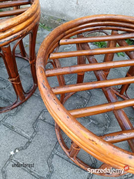 Okrągłe bambusowe stolikisiedziska 49cm Leszno