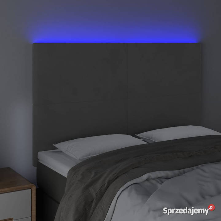 Zagłówek do łóżka z LED ciemnoszary 144x5x118128 Warszawa