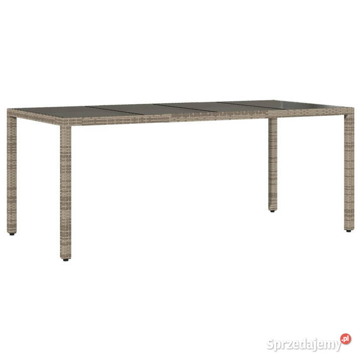 Stół ogrodowy ze szklanym blatem szary 190x90x75 Stoły i stoliki ogrodowe Warszawa sprzedam