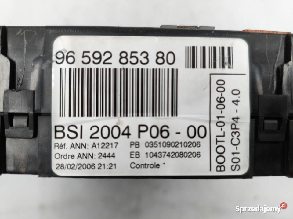 Sterownik Silnika Citroen C3 14 16v SW9661700480 osobowe Wyszków