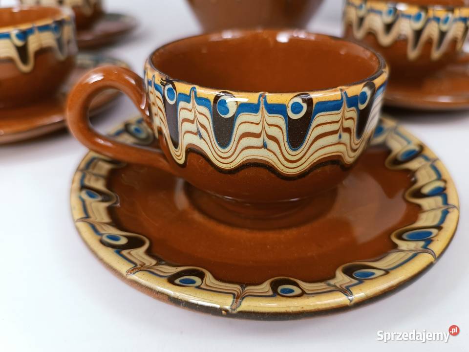 Zestaw naczyń Bułgaria filiżanki dzbanek patera Zielona Góra