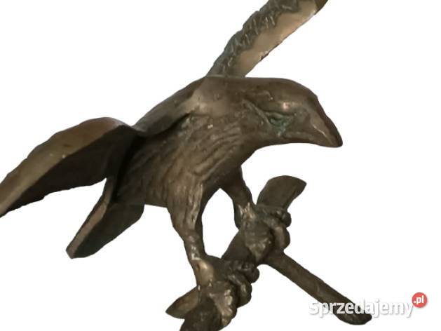 Mosiężna figurka ptaka na gałęzi Dekoracja Rzeszów