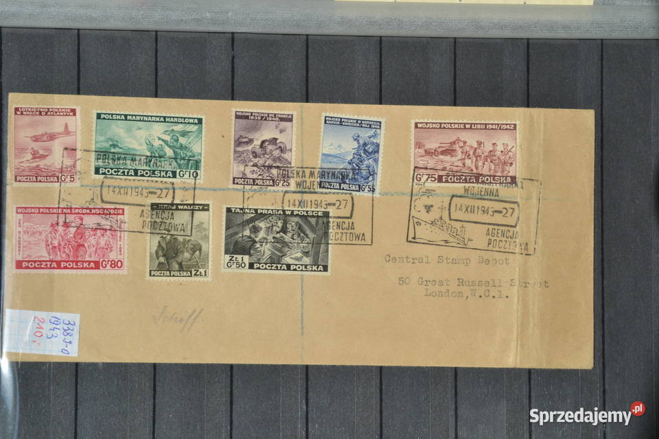 Znaczki Polska Fi 338 JO Emigracja Polskie Siły Sobótka