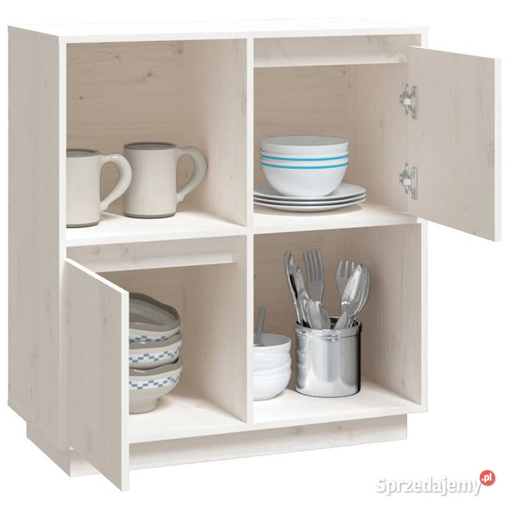 Komoda biała 74x35x80 drewno sosnowe WM814350 mazowieckie Warszawa