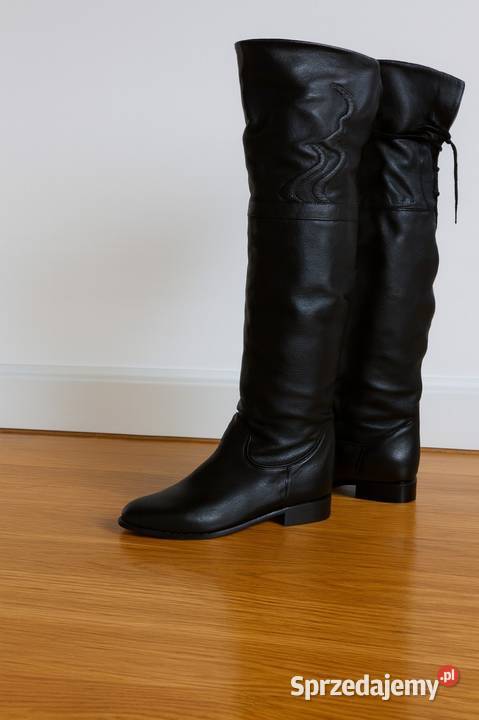 Kozaki Oficerki Naturalna Skóra Italia 39 dolnośląskie