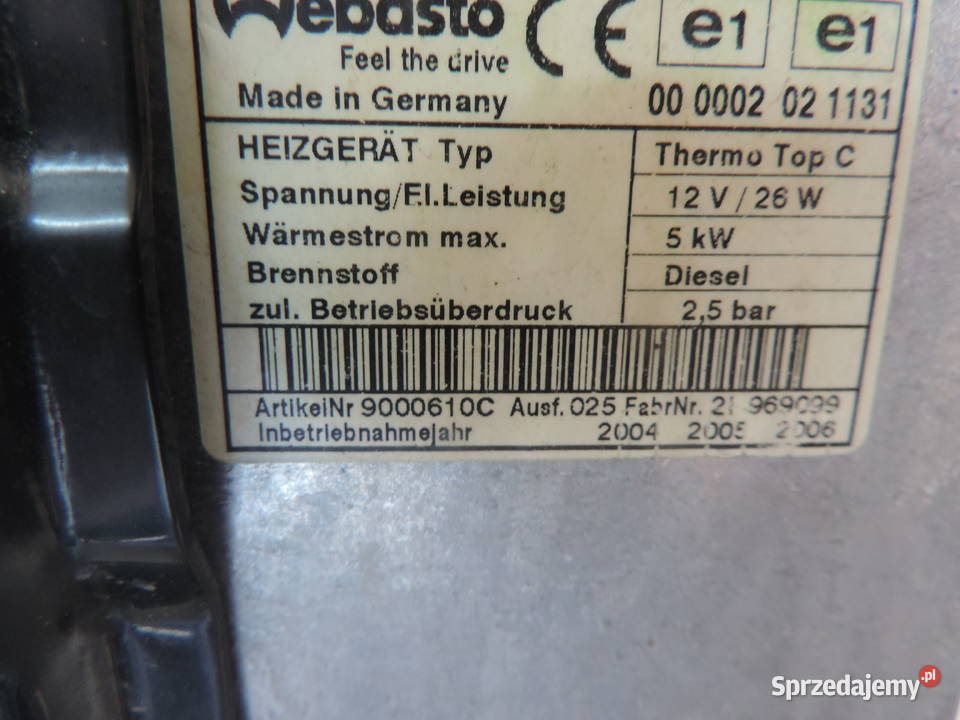 WEBASTO OGRZEWANIE POSTOJOWE MAZDA 6 małopolskie Nowy Sącz