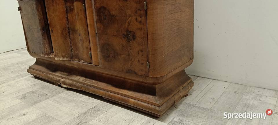 kredens witryną biblioteka art deco orzech lata Radomsko